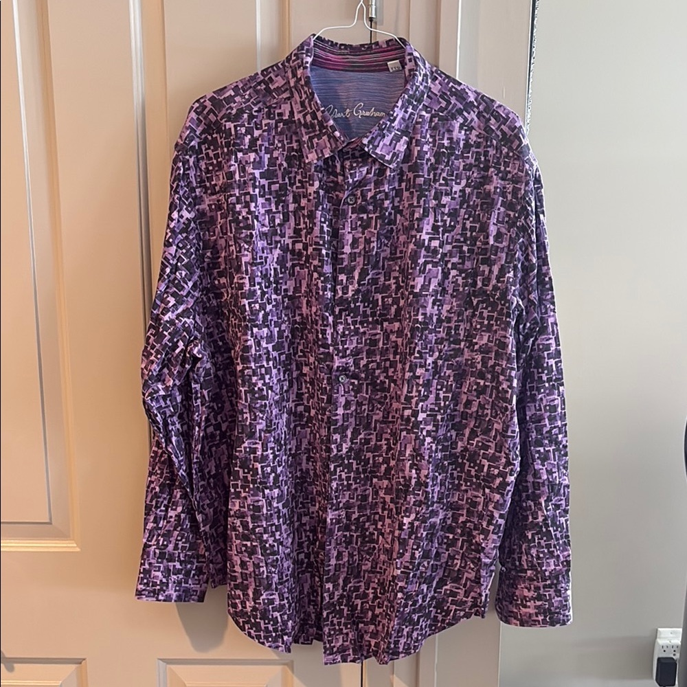 Robert Graham Purple Casual Button Down Shirt